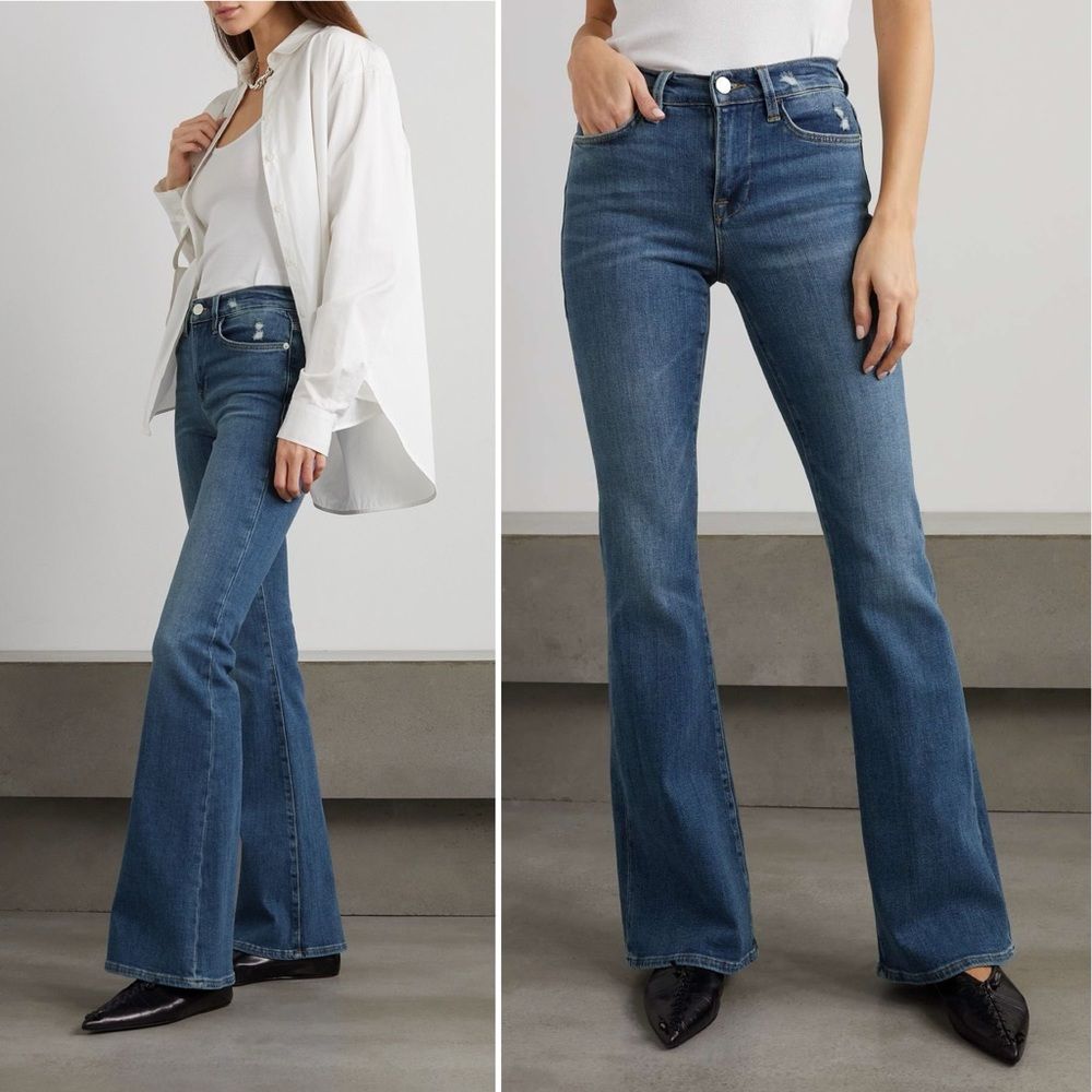 Frame Denim Le High Flare In Ashton Wash High Rise Flared Jeans Women’s Size 26